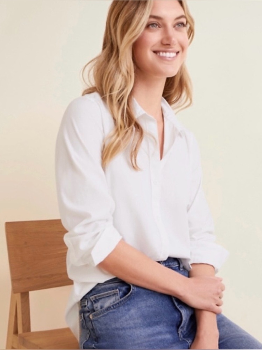 Garnet Hill organic cotton white button down shirt 12